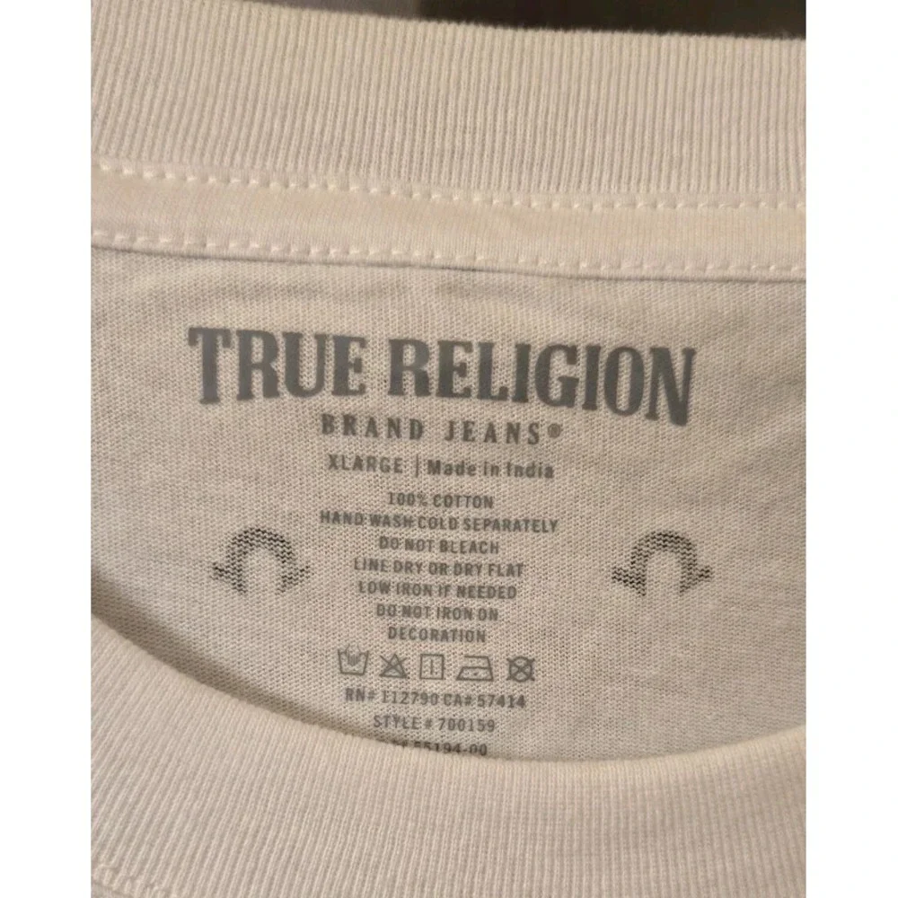 NWT Men's True Religion White Short Sleeve T-Shirt Size‎ XLarge
